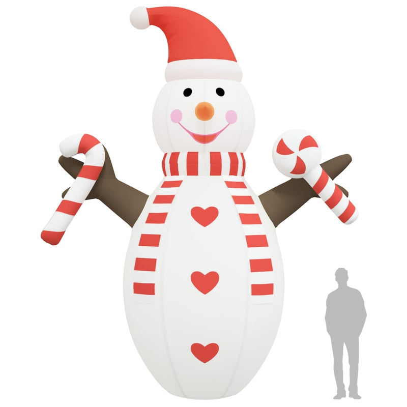vidaXL Christmas Inflatable Snowman with LEDs 805 cm
