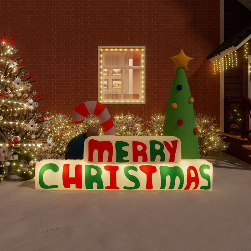 vidaXL Inflatable "Merry Christmas" Decoration LED 197 cm