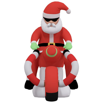 vidaXL Christmas Inflatable Santa on Motorcycle LED 158 cm
