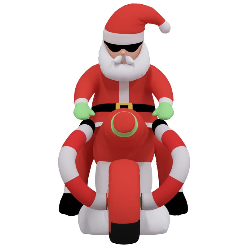 vidaXL Christmas Inflatable Santa on Motorcycle LED 158 cm