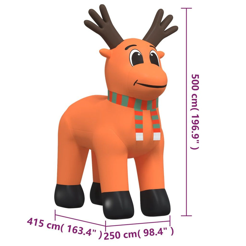vidaXL Christmas Inflatable Reindeer with LEDs 500 cm