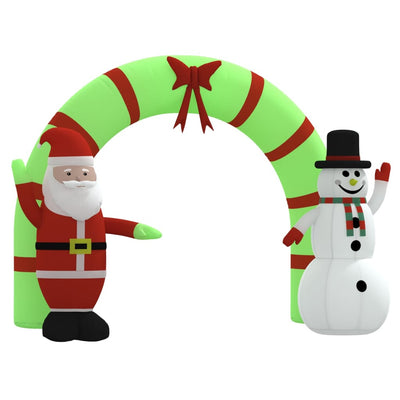 vidaXL Christmas Inflatable Santa & Snowman Arch Gate LED 270 cm
