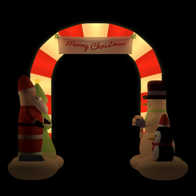 vidaXL Christmas Inflatable Santa & Snowman Arch Gate LED 270 cm