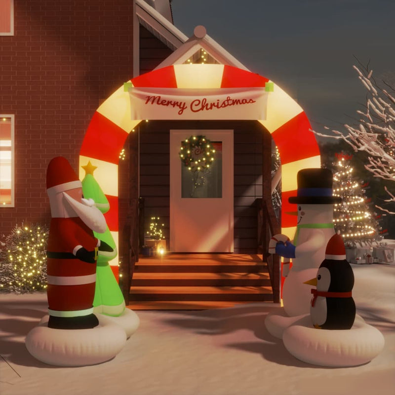 vidaXL Christmas Inflatable Santa & Snowman Arch Gate LED 270 cm