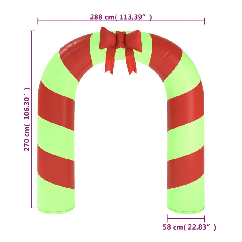 vidaXL Christmas Inflatable Arch Gate LED 270 cm