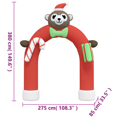 vidaXL Christmas Inflatable Arch Gate LED 270 cm