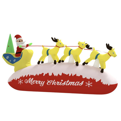 vidaXL Christmas Inflatable Santa and Reindeer Decoration LED 145 cm