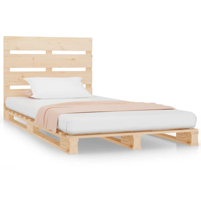 vidaXL Bed Frame without Mattress Black 100x200 cm Solid Wood Pine