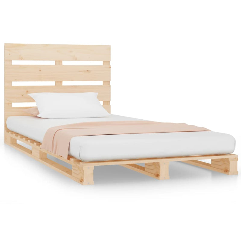 vidaXL Bed Frame without Mattress Black 100x200 cm Solid Wood Pine