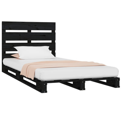 vidaXL Bed Frame without Mattress Black 100x200 cm Solid Wood Pine
