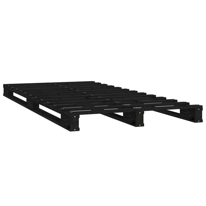 vidaXL Bed Frame without Mattress Black 100x200 cm Solid Wood Pine