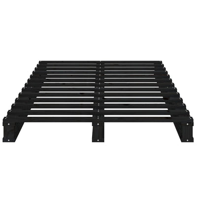 vidaXL Bed Frame without Mattress Black 100x200 cm Solid Wood Pine