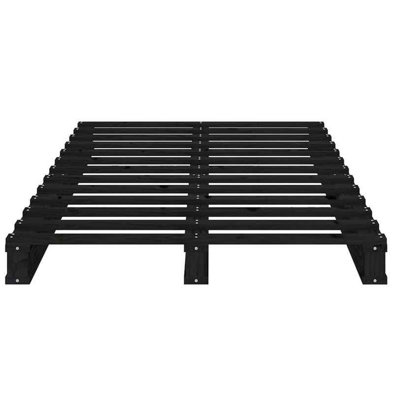 vidaXL Bed Frame without Mattress Black 100x200 cm Solid Wood Pine