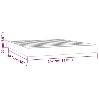 vidaXL Pocket Spring Bed Mattress Black 152x203x20 cm Queen Faux Leather