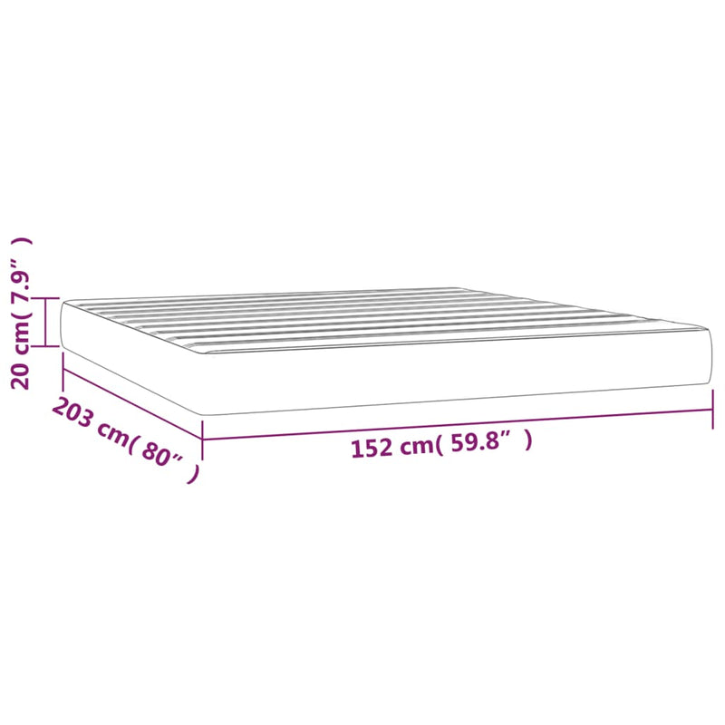vidaXL Pocket Spring Bed Mattress Black 152x203x20 cm Queen Faux Leather