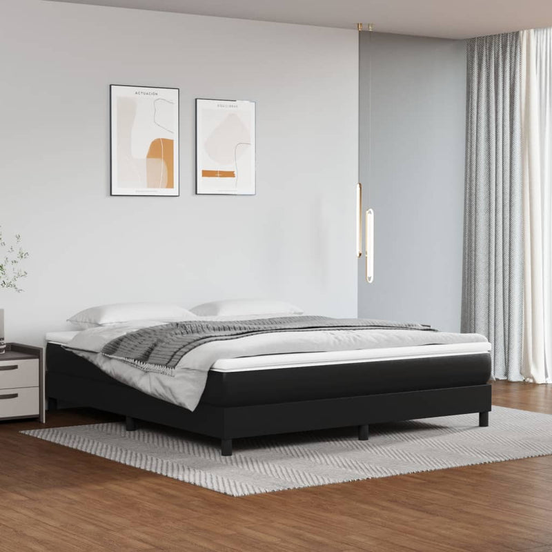 vidaXL Pocket Spring Bed Mattress Black 152x203x20 cm Queen Faux Leather