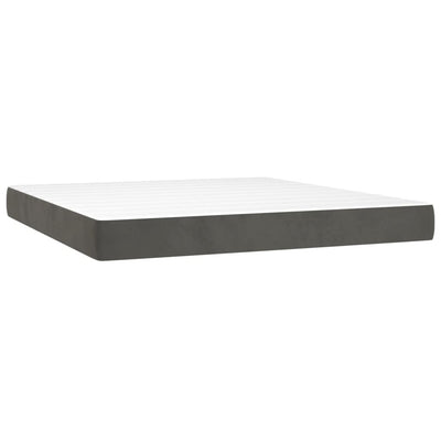 vidaXL Pocket Spring Bed Mattress Dark Grey 152x203x20 cm Queen Velvet