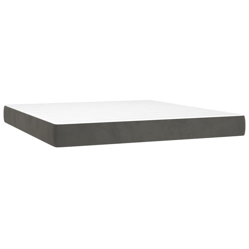 vidaXL Pocket Spring Bed Mattress Dark Grey 152x203x20 cm Queen Velvet