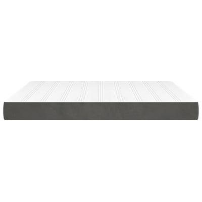 vidaXL Pocket Spring Bed Mattress Dark Grey 152x203x20 cm Queen Velvet