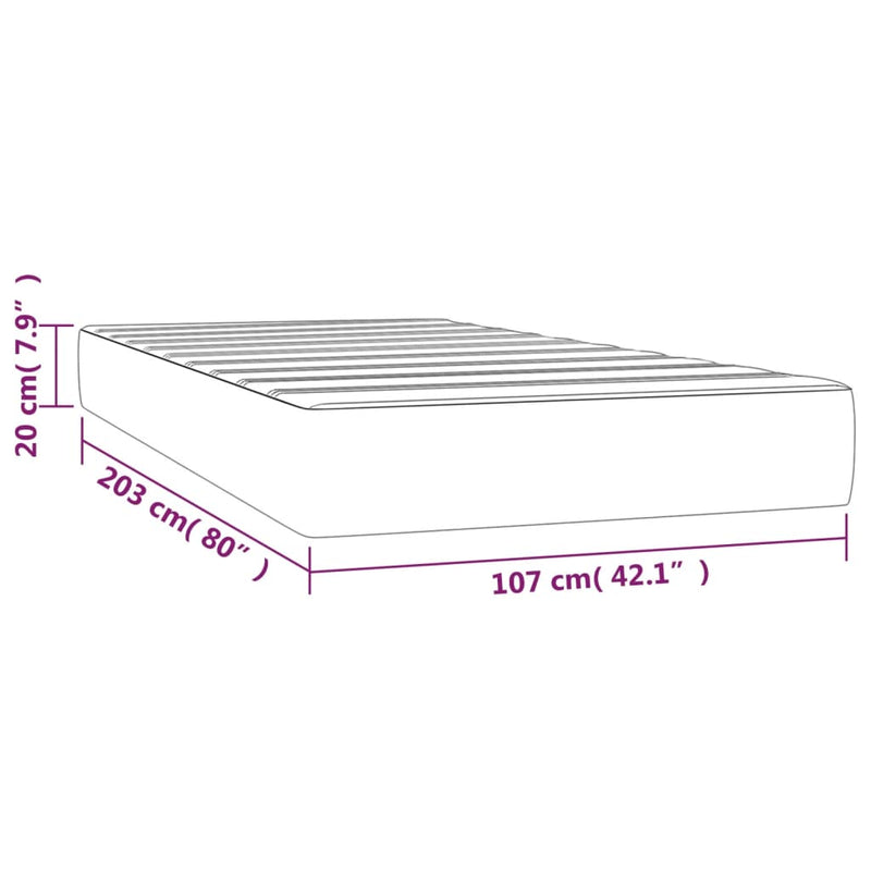 vidaXL Pocket Spring Bed Mattress Dark Grey 152x203x20 cm Queen Velvet
