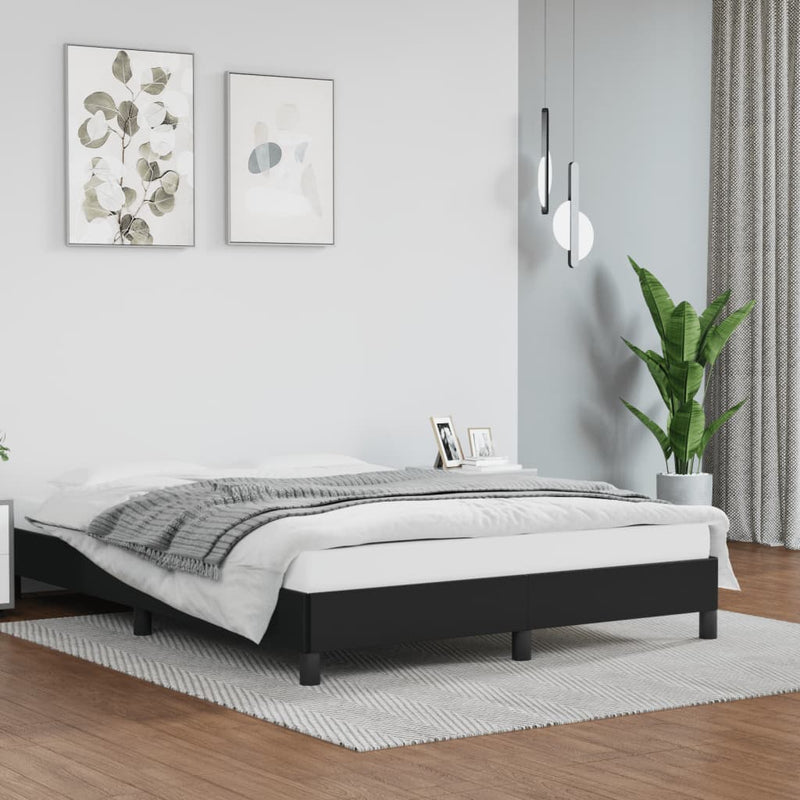 vidaXL Bed Frame without Mattress Black King Single Faux Leather