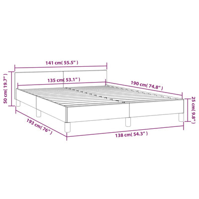 vidaXL Bed Frame without Mattress Black Queen Fabric