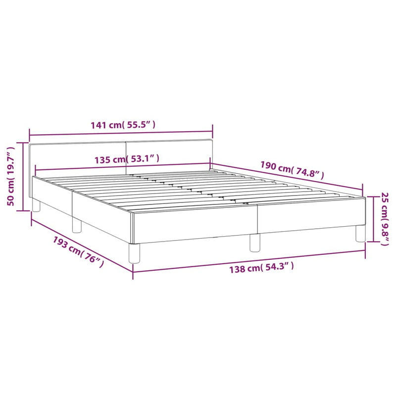 vidaXL Bed Frame without Mattress Black Queen Fabric