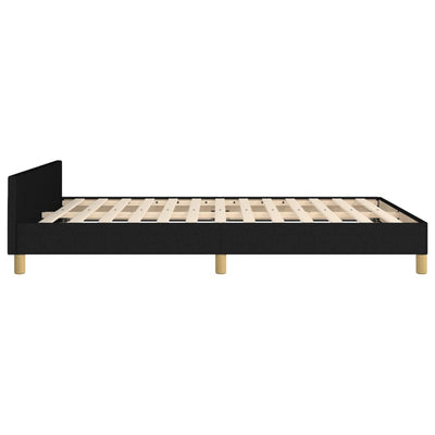 vidaXL Bed Frame without Mattress Black Queen Fabric