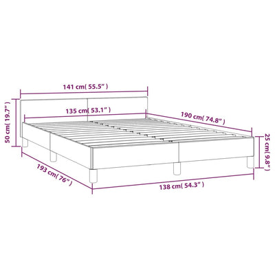 vidaXL Bed Frame without Mattress Black Queen Fabric