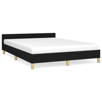 vidaXL Bed Frame without Mattress Black Queen Fabric