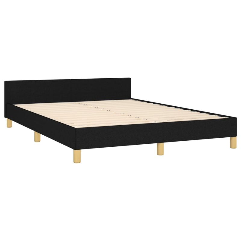 vidaXL Bed Frame without Mattress Black Queen Fabric