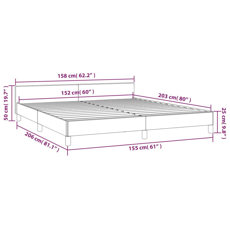 vidaXL Bed Frame without Mattress Black Queen Faux Leather