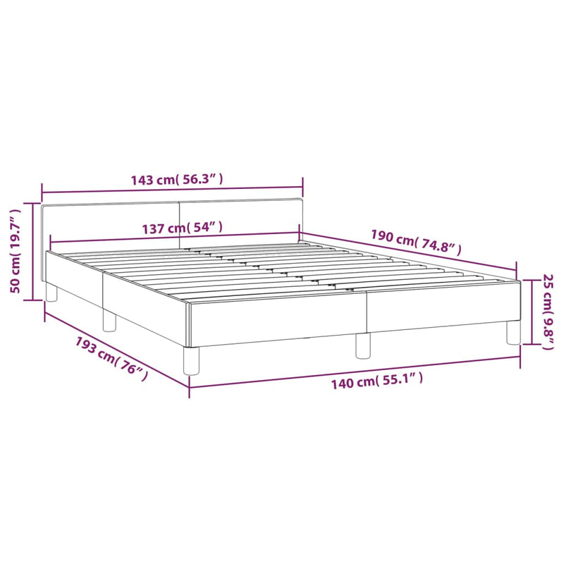 vidaXL Bed Frame without Mattress Black Double Velvet