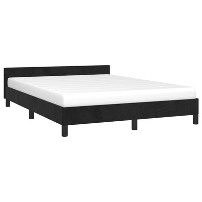 vidaXL Bed Frame without Mattress Black Double Velvet