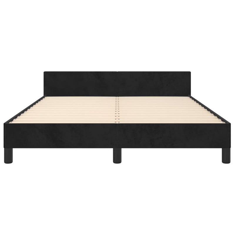 vidaXL Bed Frame without Mattress Black Double Velvet