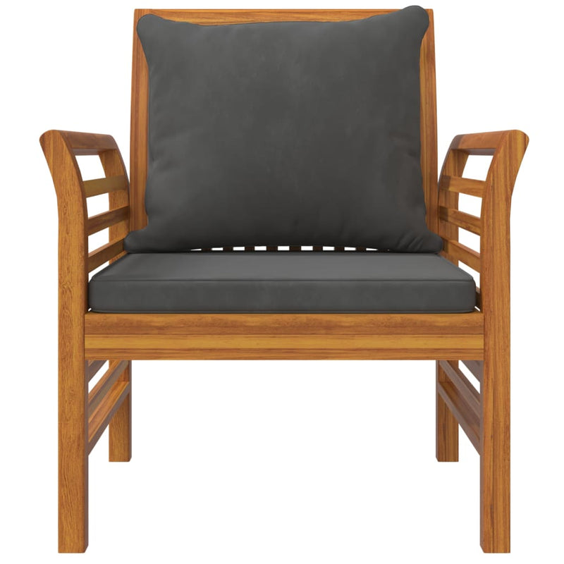 vidaXL 3 Piece Garden Lounge Set with Cushions Solid Wood Acacia