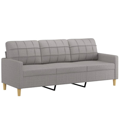 vidaXL 3-Seater Sofa Light Grey 180 cm Fabric