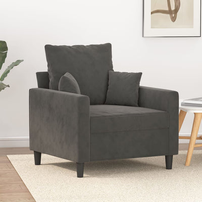 vidaXL Sofa Chair Dark Grey 60 cm Velvet