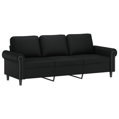 vidaXL 3-Seater Sofa Black 180 cm Faux Leather