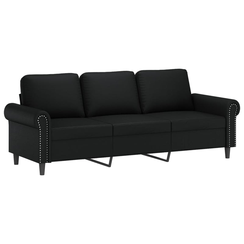 vidaXL 3-Seater Sofa Black 180 cm Faux Leather