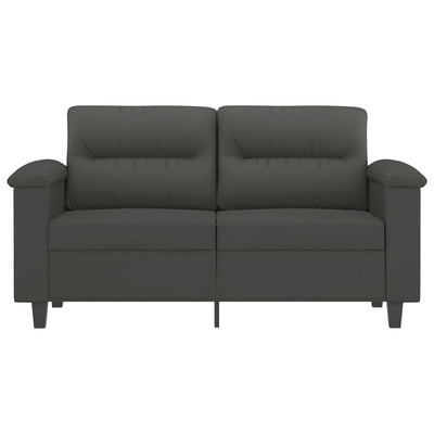 vidaXL 2-Seater Sofa Dark Grey 140 cm Microfibre Fabric