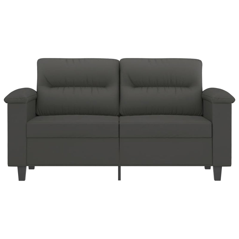 vidaXL 2-Seater Sofa Dark Grey 140 cm Microfibre Fabric