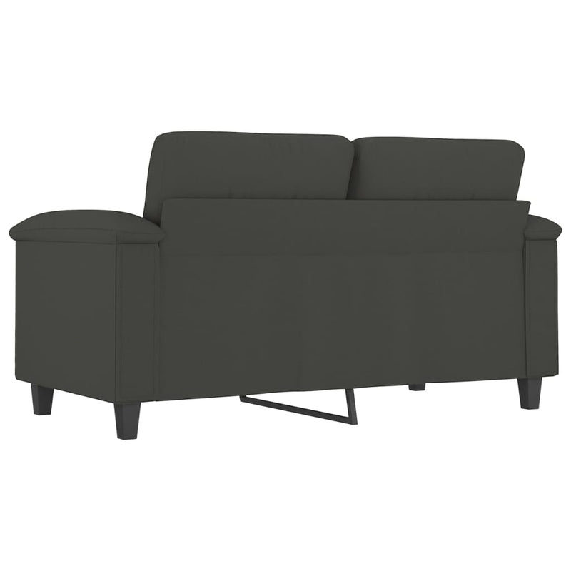 vidaXL 2-Seater Sofa Dark Grey 140 cm Microfibre Fabric