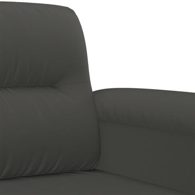 vidaXL 2-Seater Sofa Dark Grey 140 cm Microfibre Fabric
