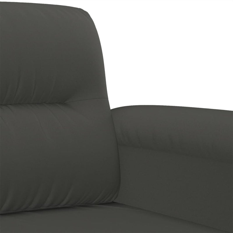 vidaXL 2-Seater Sofa Dark Grey 140 cm Microfibre Fabric