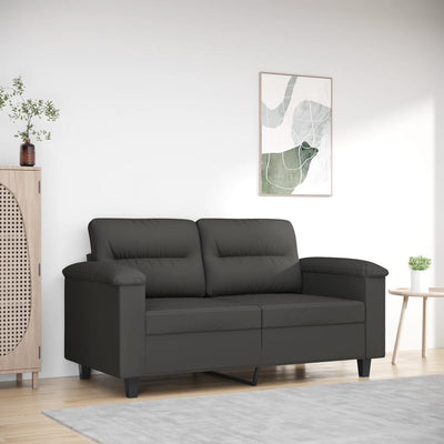 vidaXL 2-Seater Sofa Dark Grey 140 cm Microfibre Fabric