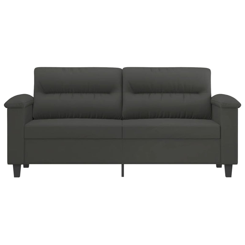 vidaXL 2-Seater Sofa Dark Grey 140 cm Microfibre Fabric