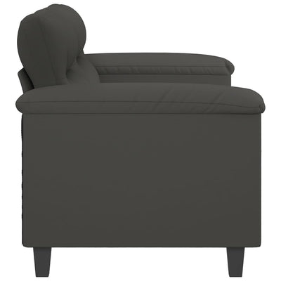 vidaXL 2-Seater Sofa Dark Grey 140 cm Microfibre Fabric