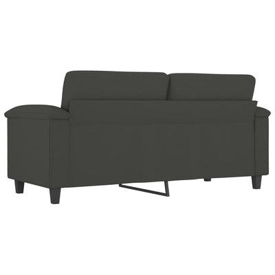 vidaXL 2-Seater Sofa Dark Grey 140 cm Microfibre Fabric