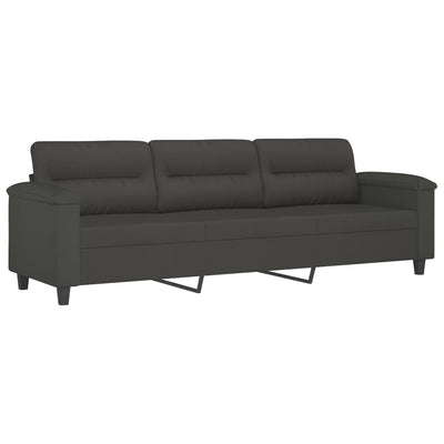 vidaXL 3-Seater Sofa Dark Grey 180 cm Microfibre Fabric